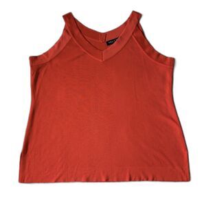 Misook 3X Stretchy Knit Shell Tank Top in Burnt Orange